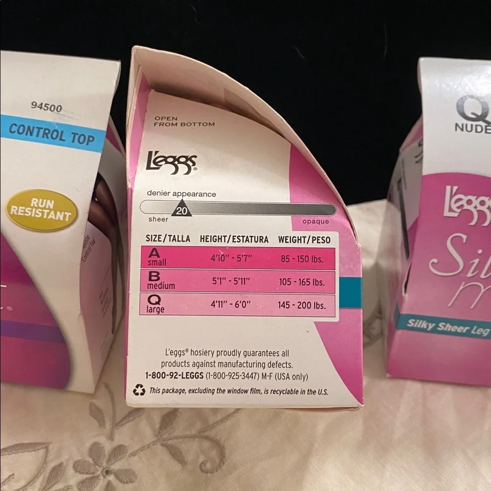 L’eggs Silken Mist Control Top Panty Hose Size Q Bundle
